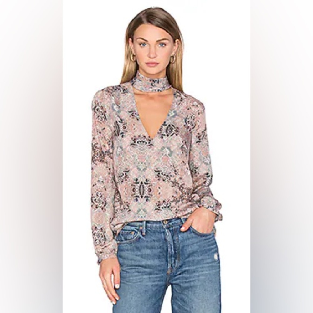 House of Harlow 1960 x Revolve Tie Neck Blouse